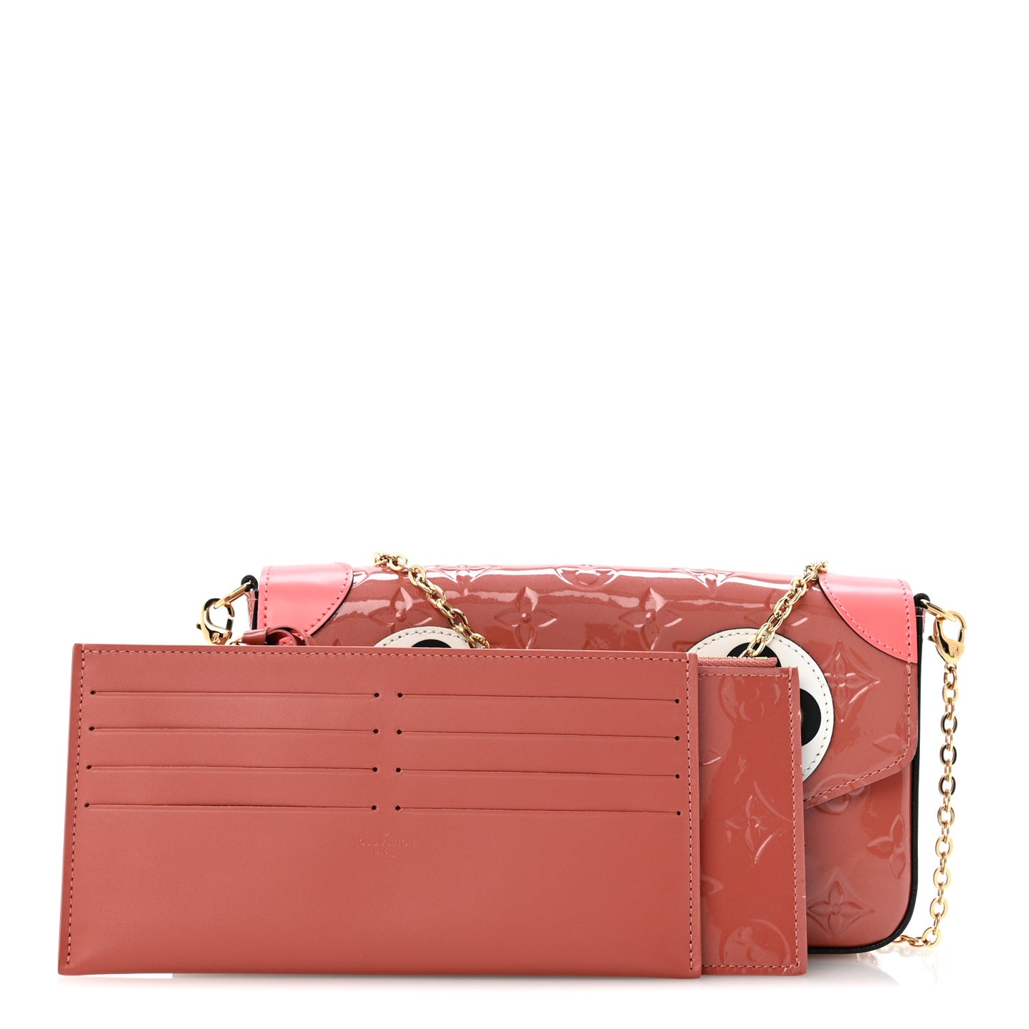 Vernis Valentine Dog Pochette Felicie Chain Wallet Pink
