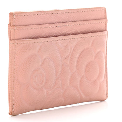 Chanel Caviar Camellia Embossed Card Holder Nude 3 of 10