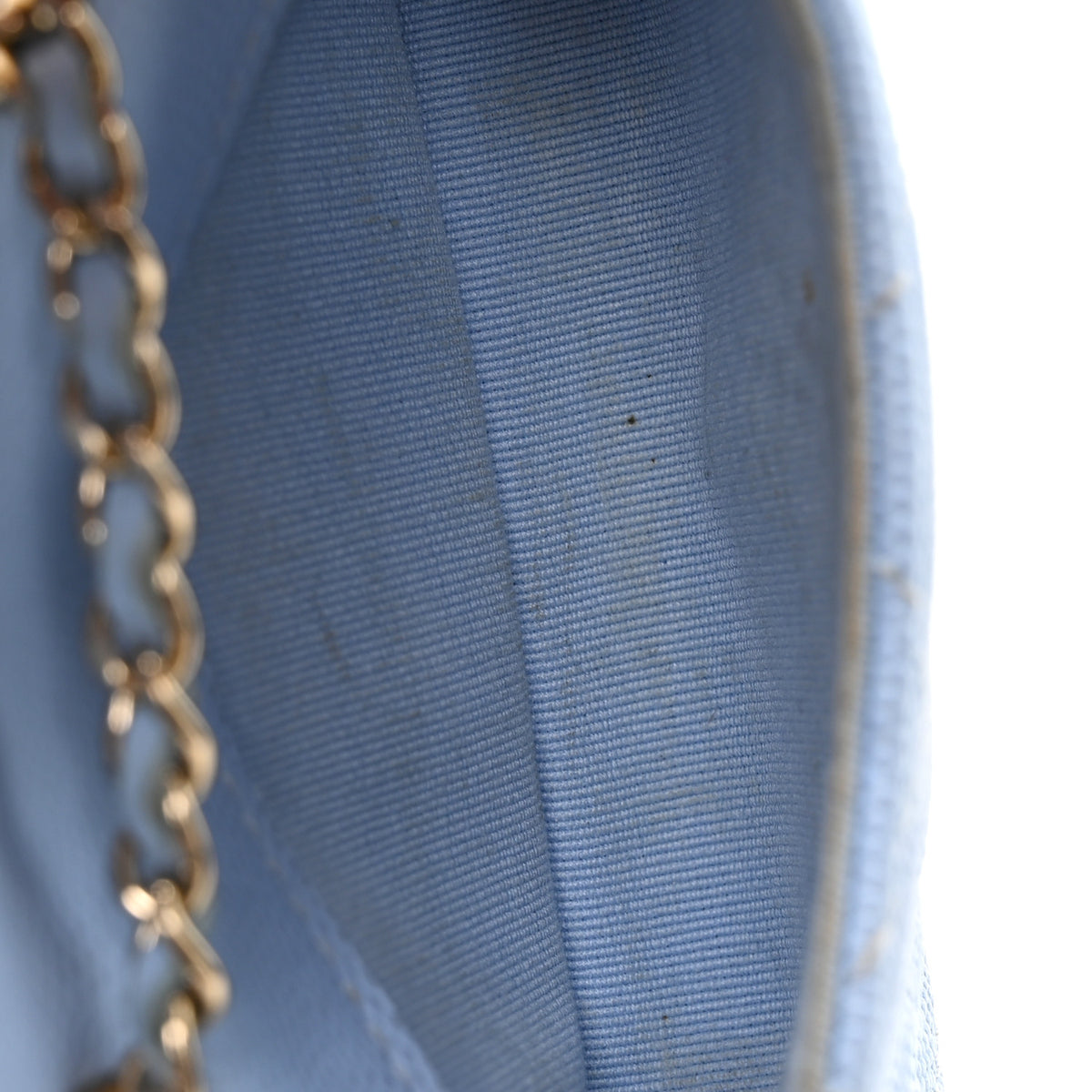 Caviar Quilted Mini Chain Belt Bag Light Blue