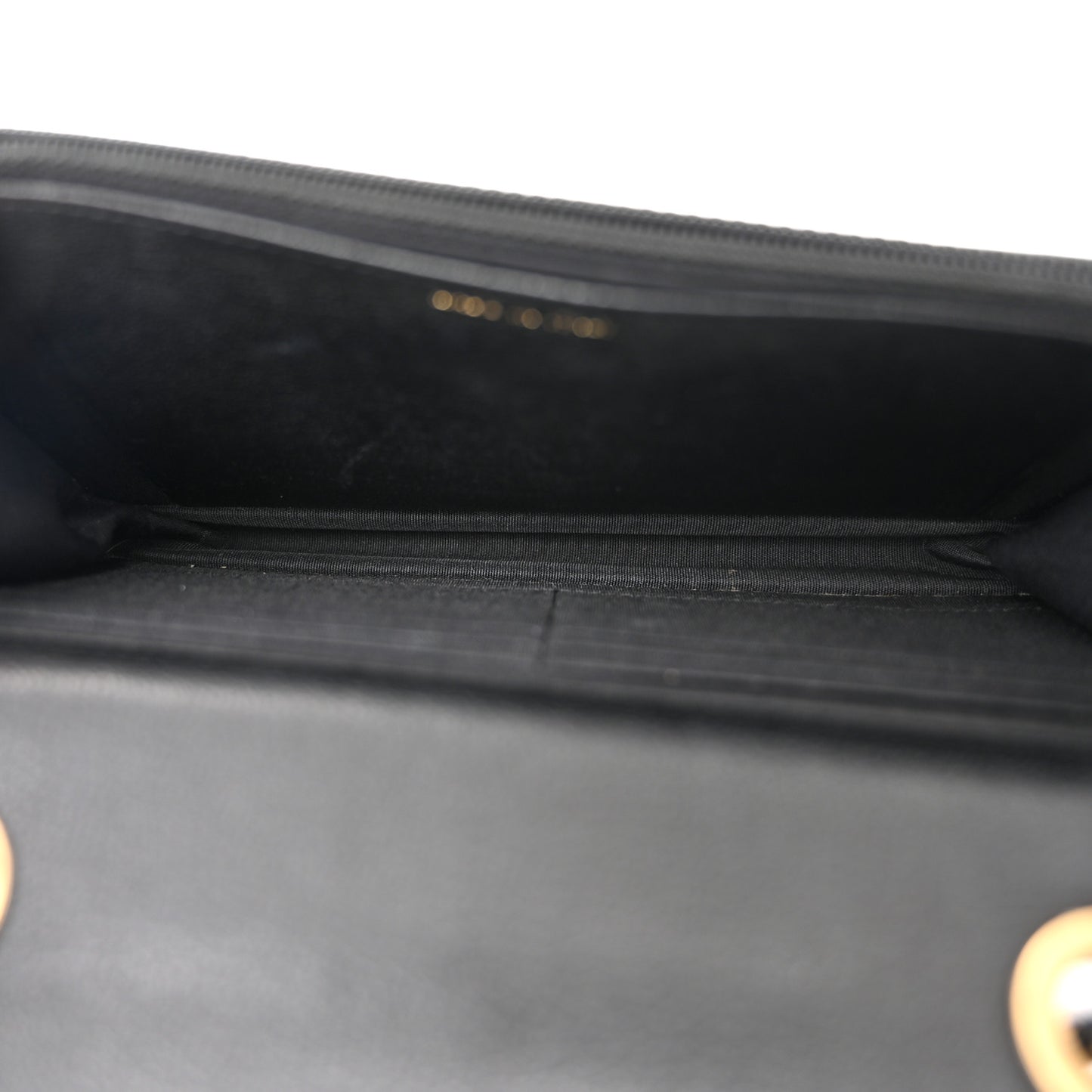 Patent Goatskin Quilted CC Eyelet Wallet On Chain WOC Black
