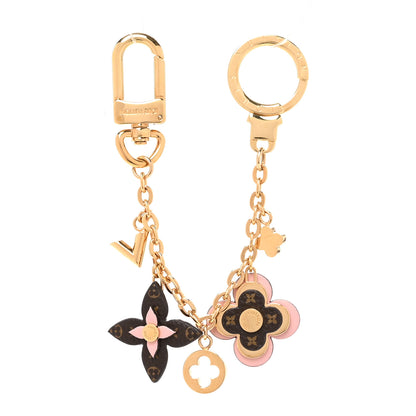Louis Vuitton Brass Monogram Blooming Flowers Bag Charm Key Holder Rose Ballerine 1 of 4