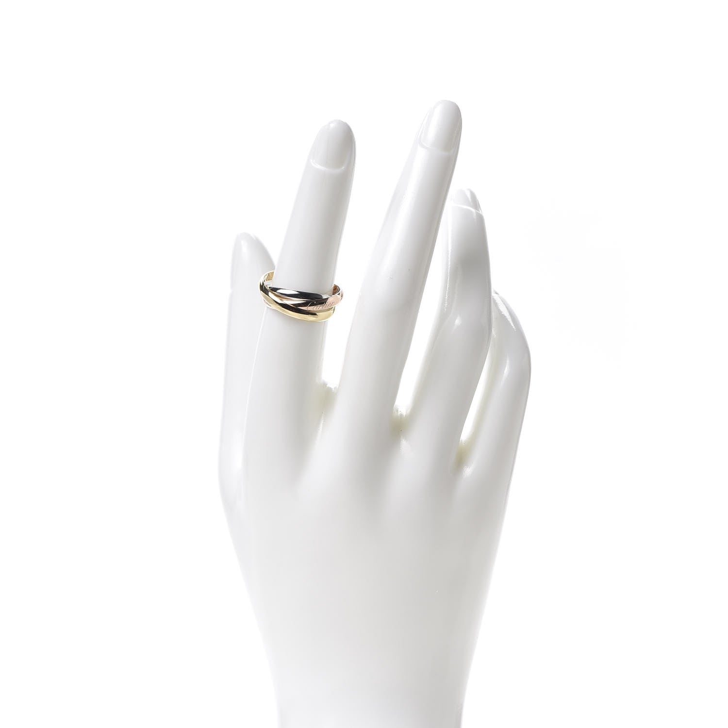 Cartier 18K Pink Yellow White Gold Small Trinity Ring 53 6.25 2 of 6