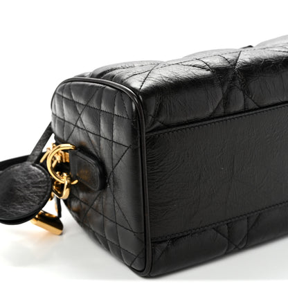 Christian Dior Crinkled Calfskin Macrocannage Groove 20 Bag Black 9 of 10