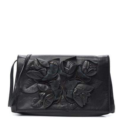 Valentino Garavani Nappa Rose Shoulder Bag Black 1 of 9