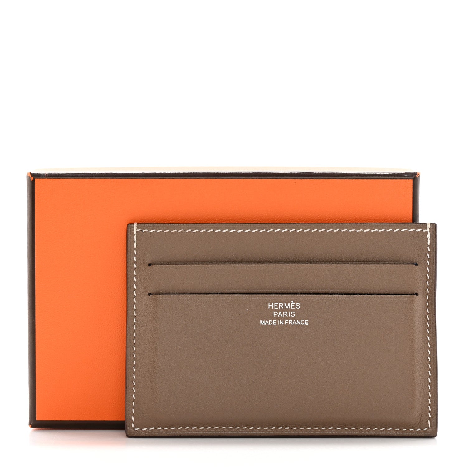 Hermes Swift Citizen Twill Card Case Etoupe 14 of 14