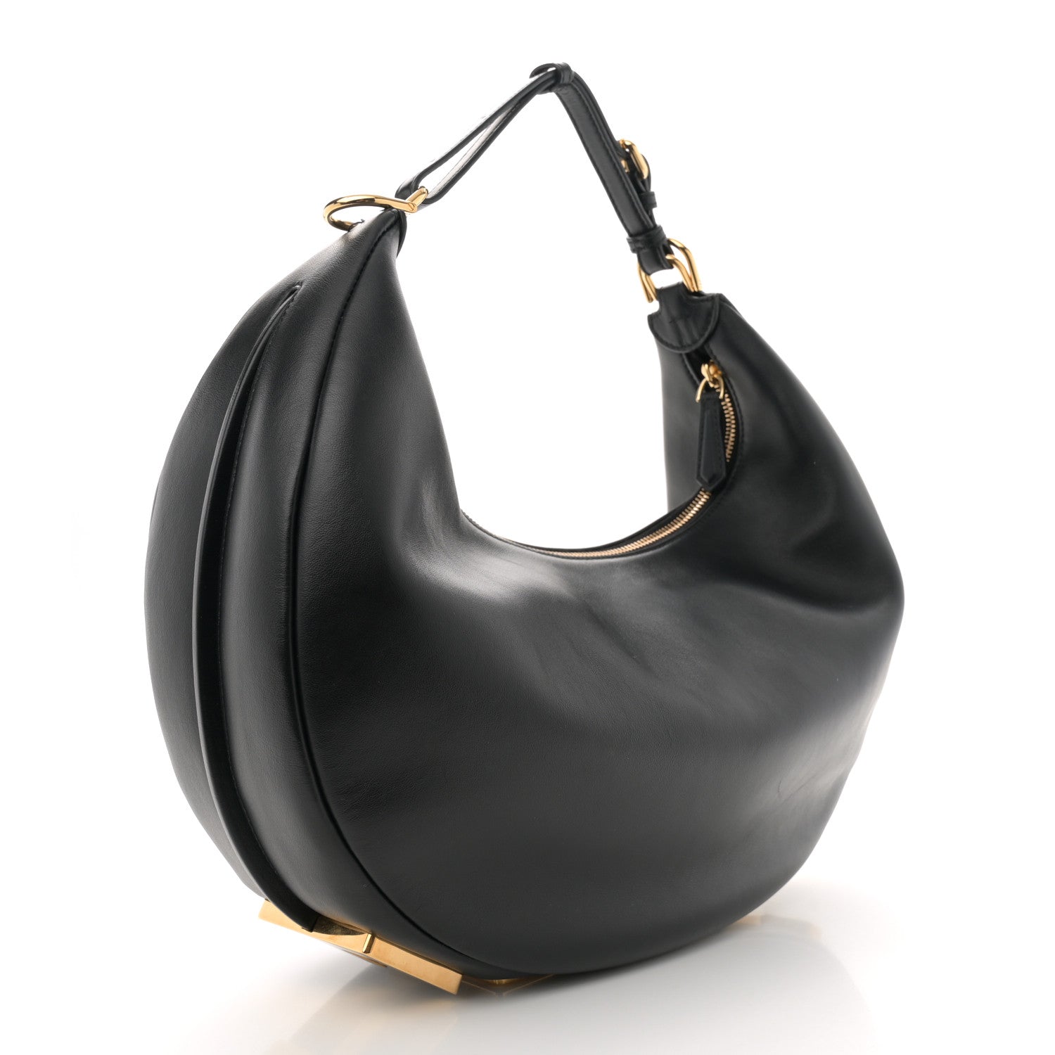 Fendi Vitello Grace Matte Medium Fendigraphy Hobo Bag Black 3 of 11