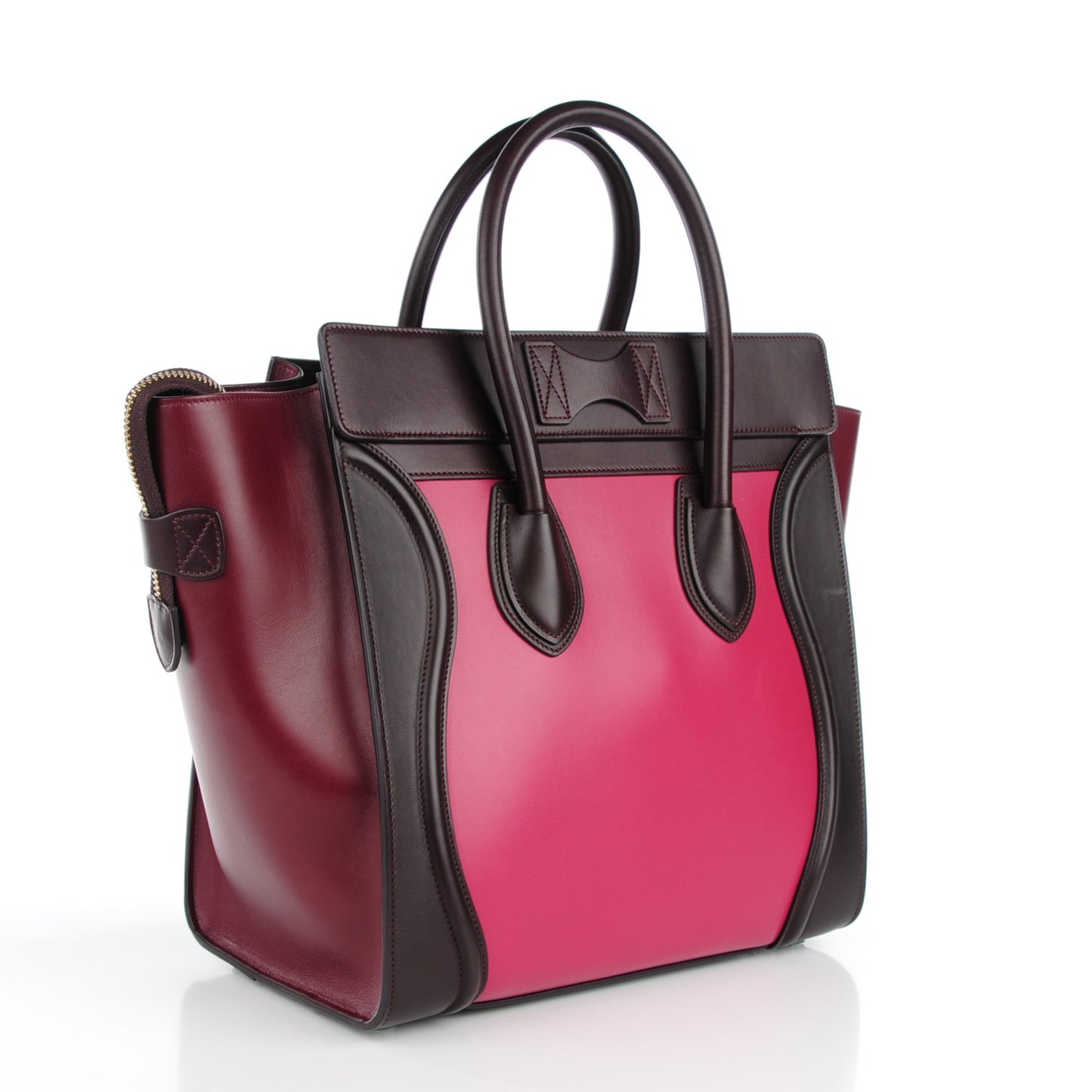 Satin Calfskin Mini Tri-Color Luggage Purple Orchid