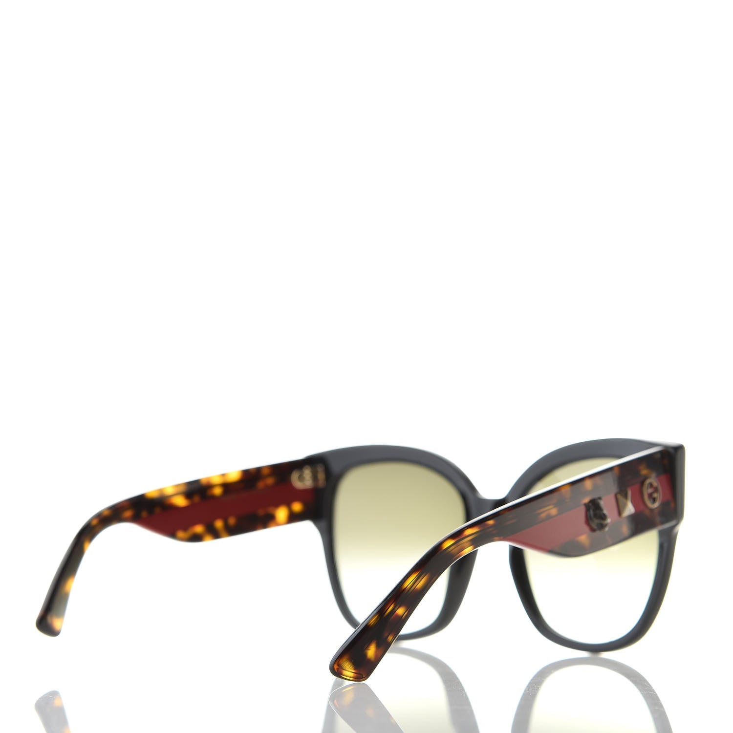 Gucci Acetate Square Frame Web Sunglasses GG0059S Black Tortoise 4 of 8