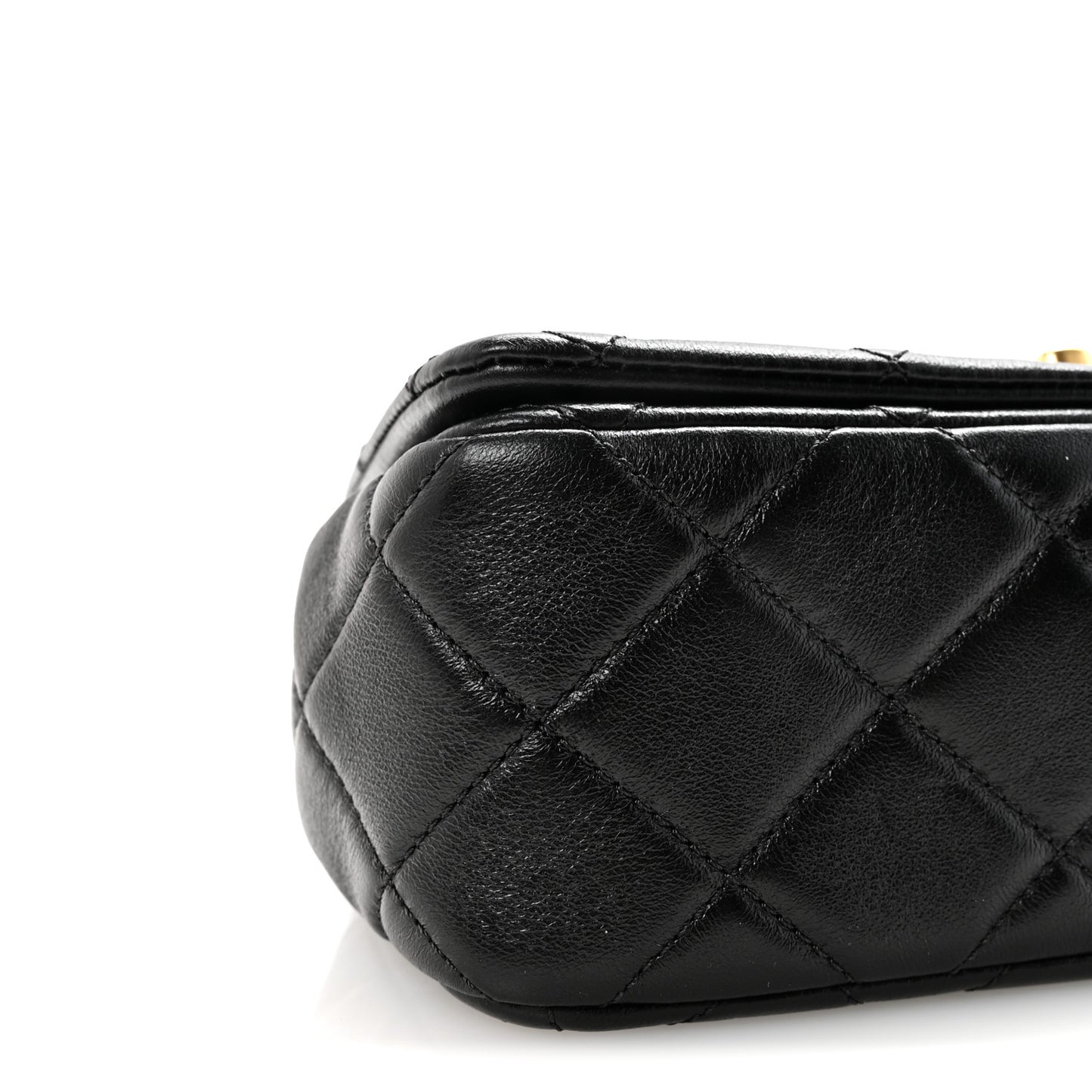 Lambskin Quilted Braided CC Mini Flap Black
