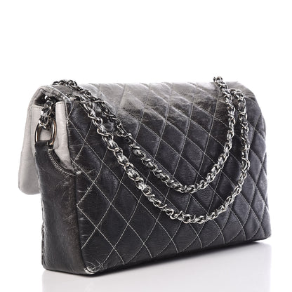 Chanel Vinyl Quilted Jumbo Melrose Degrade Flap Black 4 of 15
