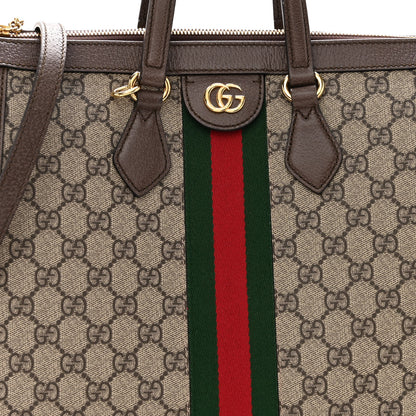 Gucci GG Supreme Monogram Web Medium Ophidia Tote Bag Brown 8 of 11