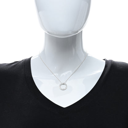 Tiffany Sterling Silver 1837 Circle Pendant Necklace 3 of 4