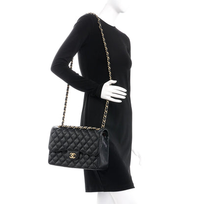 Chanel Caviar Quilted Jumbo Double Flap Black 3 of 9