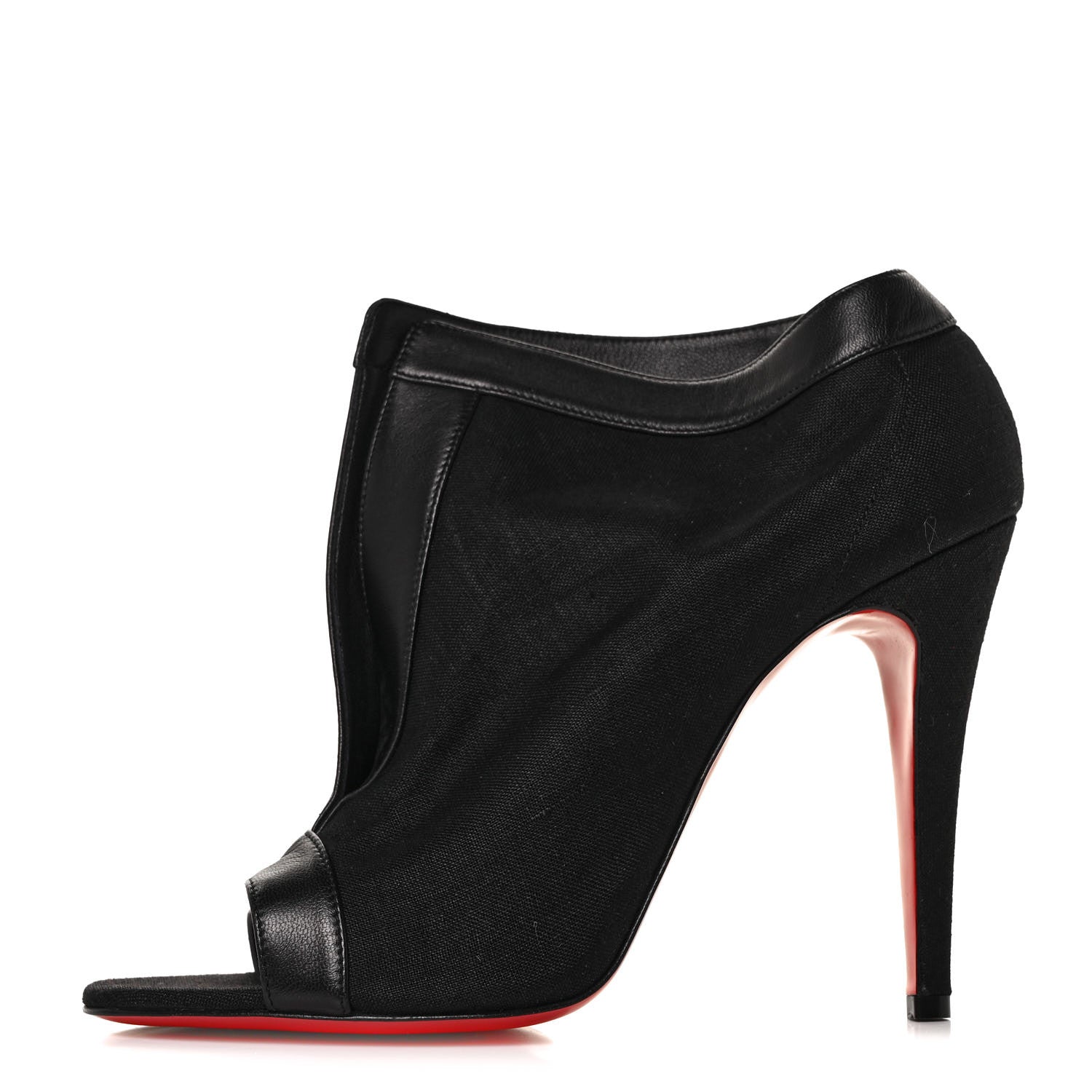 Christian Louboutin Canvas Calfskin Chaotic 100 Ankle Boots 38 Black 1 of 7
