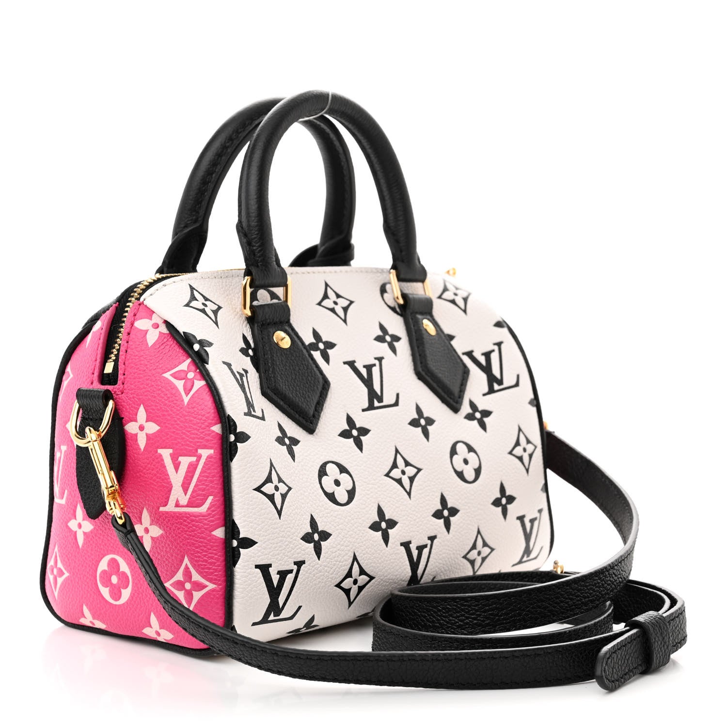 Louis Vuitton Empreinte Monogram Spring in the City Speedy Bandouliere 20 Black White Pink 3 of 9