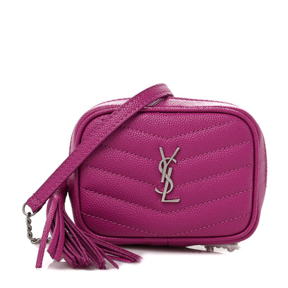 Saint Laurent Grain De Poudre Matelasse Monogram Baby Lou Camera Bag Electric Fuxia 1 of 10