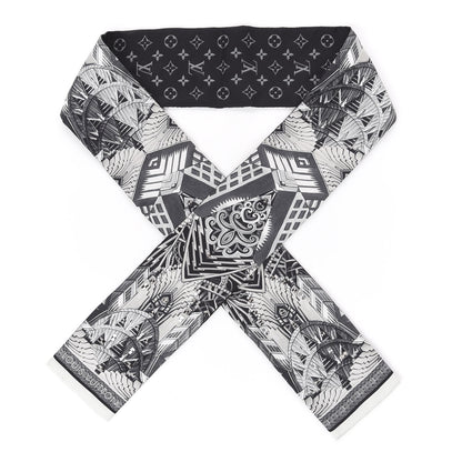 Louis Vuitton Silk Monogram Buildings Bandeau Black 1 of 2