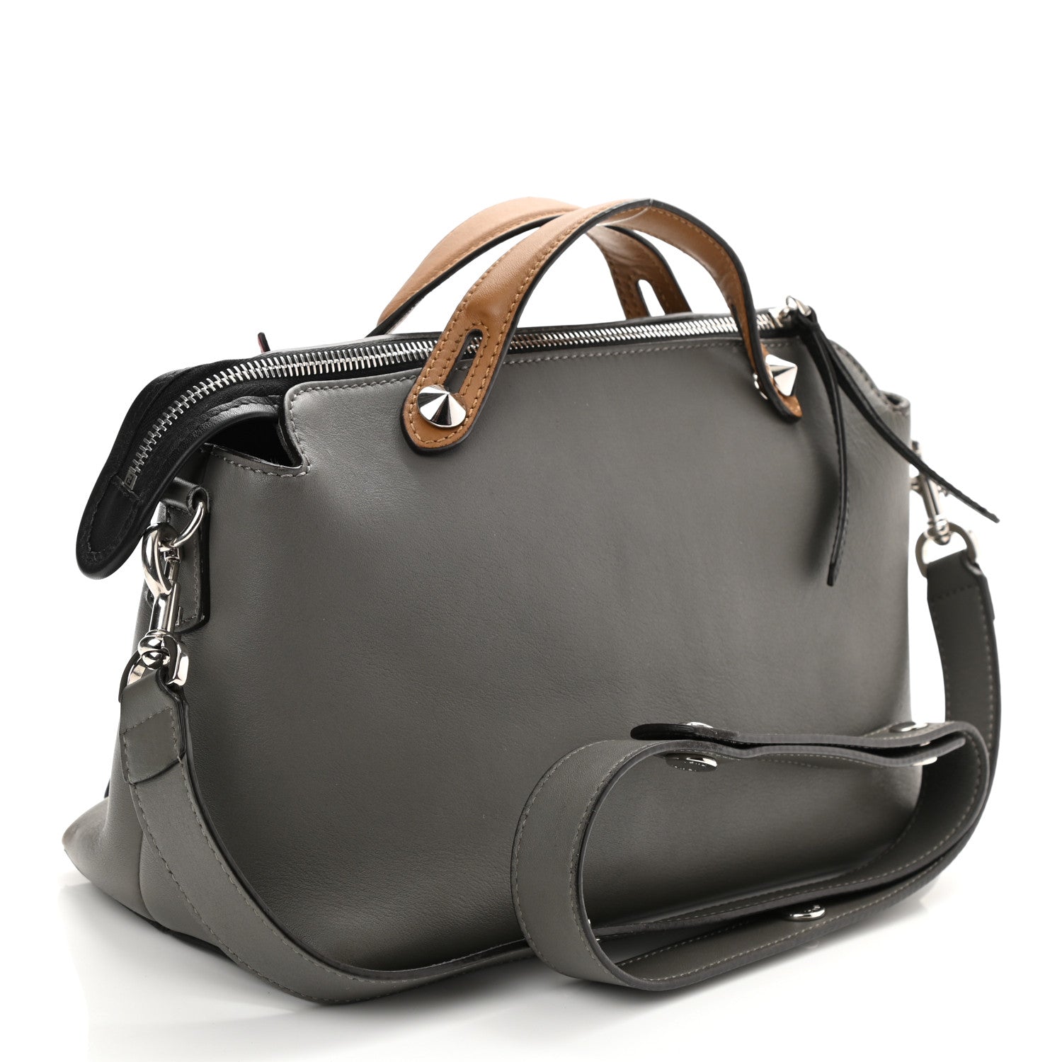 Fendi Vitello Dolce 4 Color Medium By The Way Boston Bag Argilla Fragola Multicolor 5 of 8