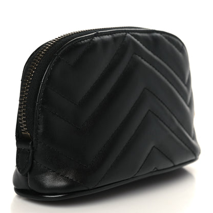 Gucci Calfskin Matelasse GG Marmont Pouch Cosmetic Case Black 3 of 7