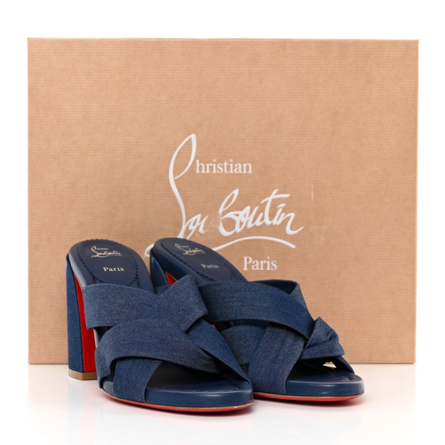 Christian Louboutin Denim Disco Club 85 Sandals 38.5 Blue 13 of 13