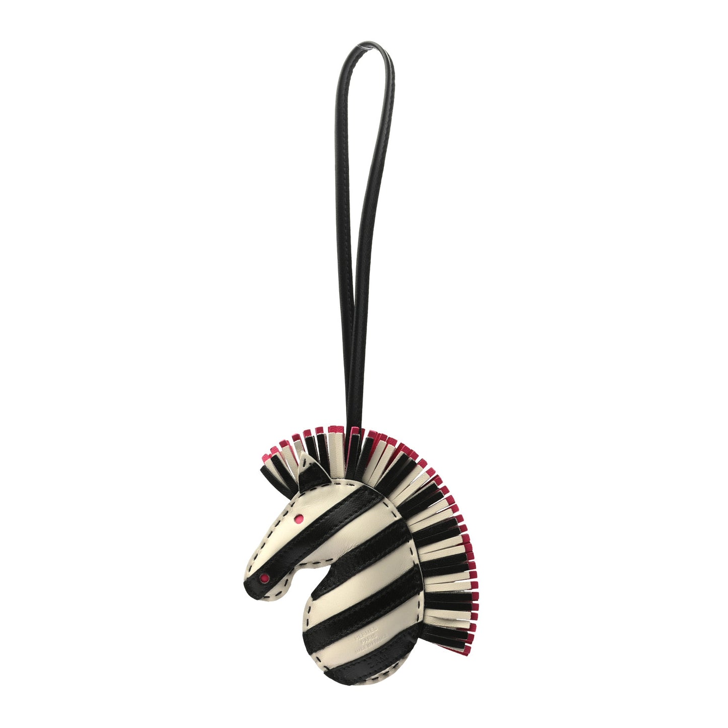 Milo Lambskin Geegee Savannah Bag Charm Craie Black Rose Mexico