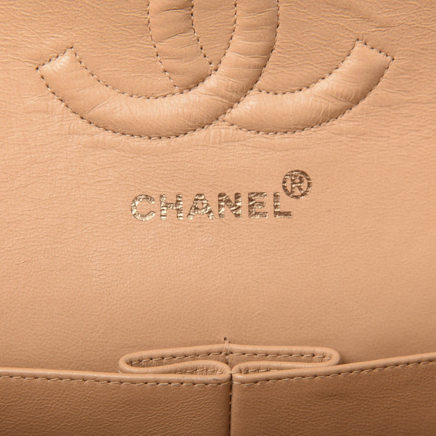 Chanel Lambskin Quilted Medium Double Flap Beige 6 of 12