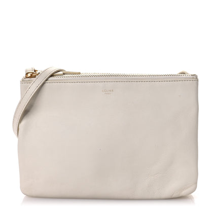 Celine Lambskin Small Trio Crossbody Bag White 1 of 11