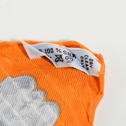 Hermes Silk Plisse Les Cles Scarf 90 Orange 6 of 6