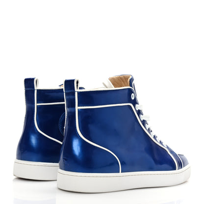 Christian Louboutin Glossy Patent Nappa Mens Rantus Orlato Flat Sneakers 44 Blue 4 of 7