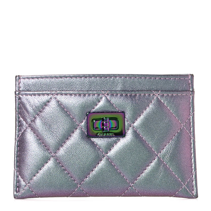 Chanel Iridescent Lambskin Quilted Reissue Card Holder Light Purple 1 of 11