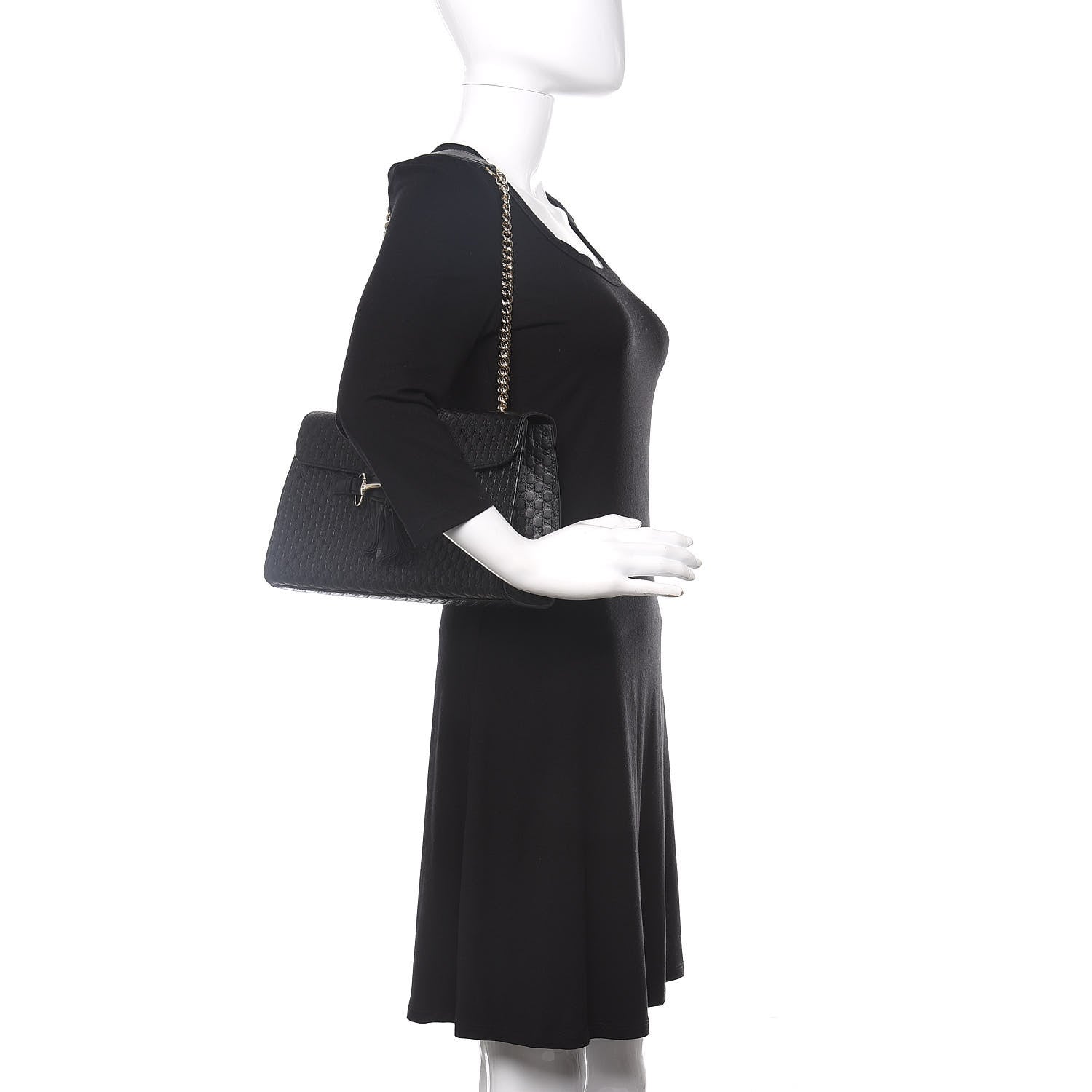 Gucci Microguccissima Medium Emily Chain Shoulder Bag Black 2 of 10