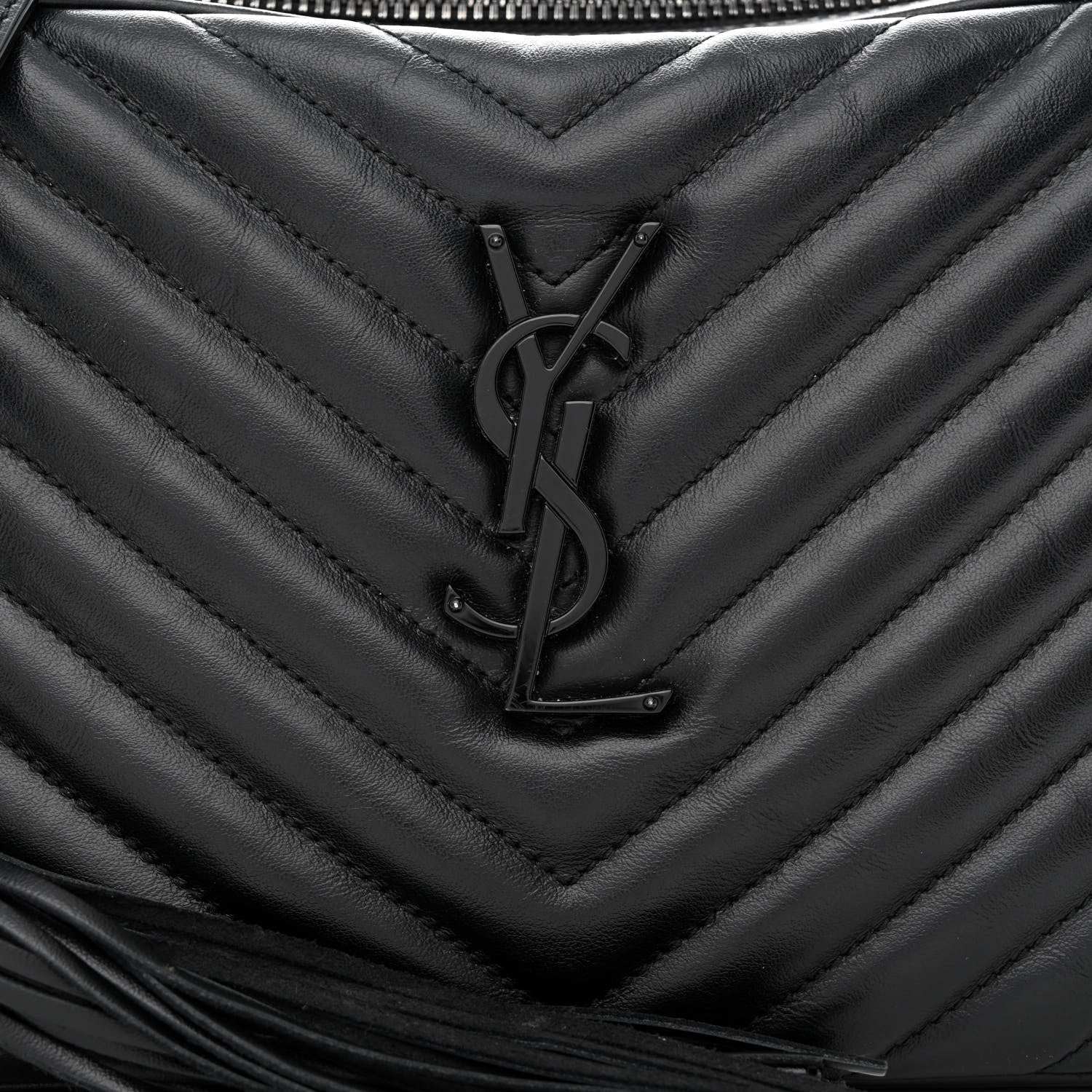 Saint Laurent Calfskin Matelasse Monogram Monochrome Lou Camera Bag Black 7 of 9