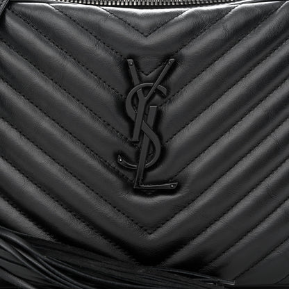 Saint Laurent Calfskin Matelasse Monogram Monochrome Lou Camera Bag Black 7 of 9
