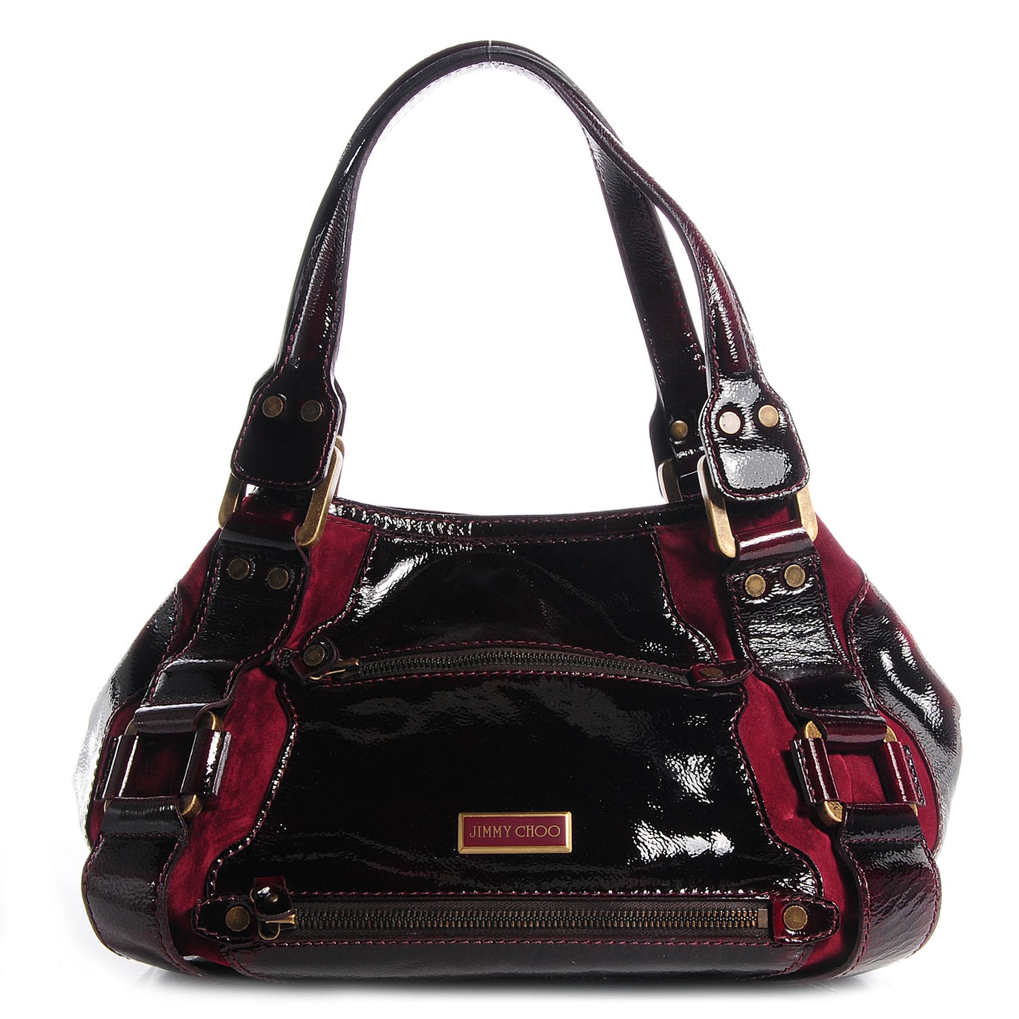 Liquid Patent Leather and Suede Mahala Plum