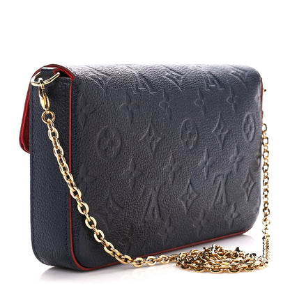 Louis Vuitton Empreinte Pochette Felicie Chain Wallet Marine Rouge 4 of 17
