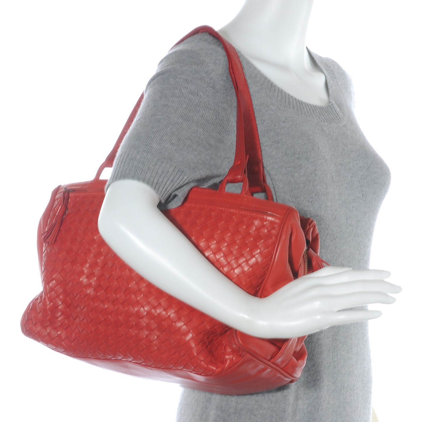 Vintage Nappa Intrecciato Bag Red