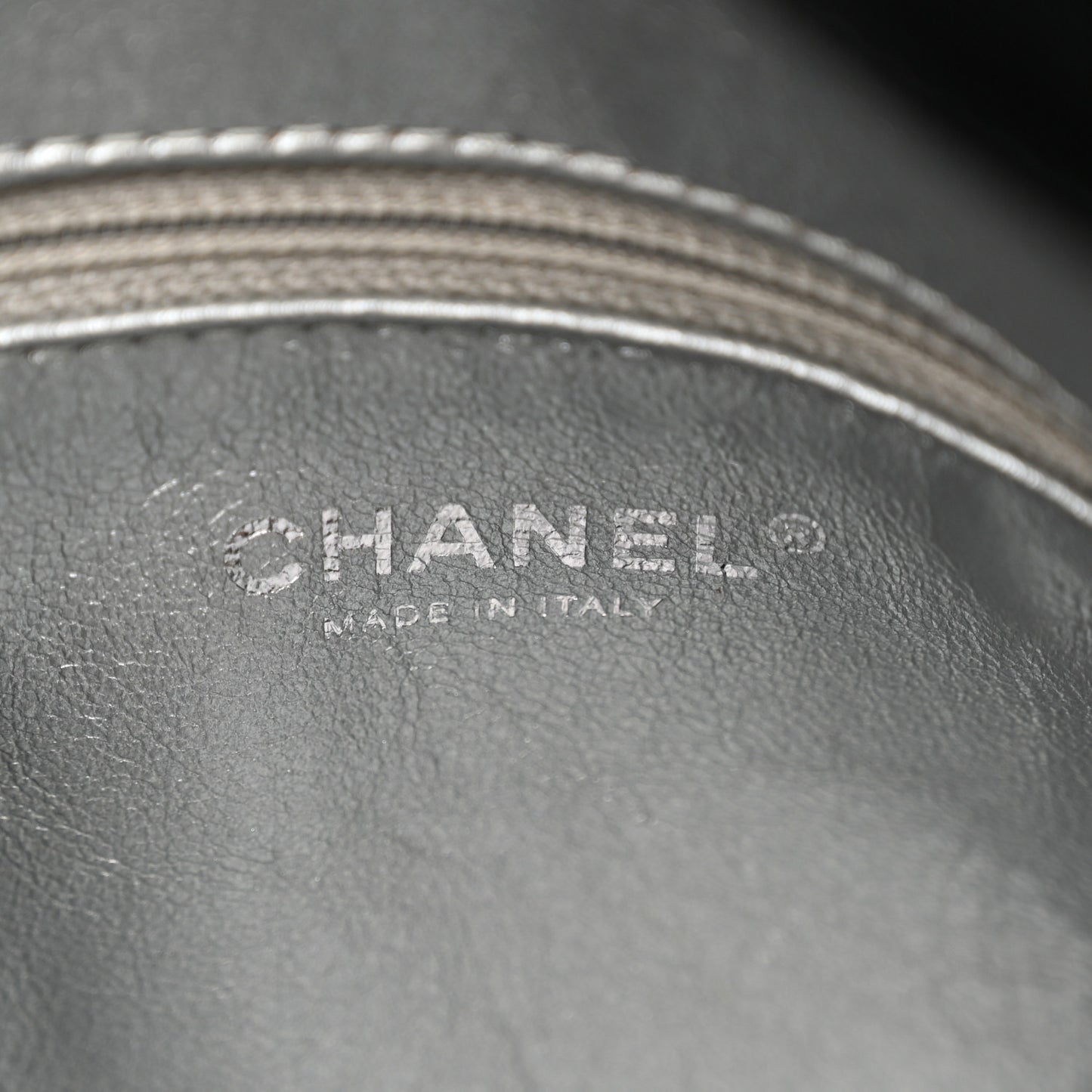 Glazed Calfskin Modern Chain Tote Black