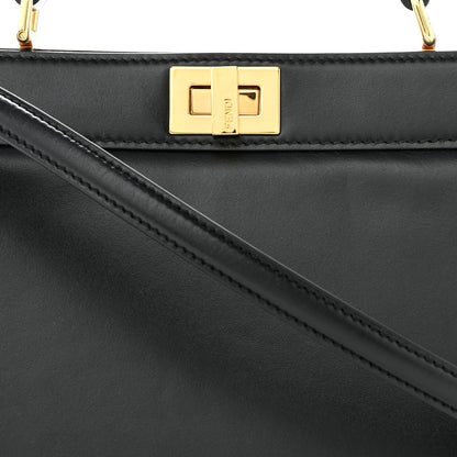 Fendi Vitello King Luxor Shiny Nappa Medium Peekaboo I SEE U East West Satchel Black Light Rose 7 of 9