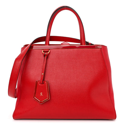 Fendi Vitello Elite Flamingo Regular 2Jours Tote Rosso Fiamma 1 of 13