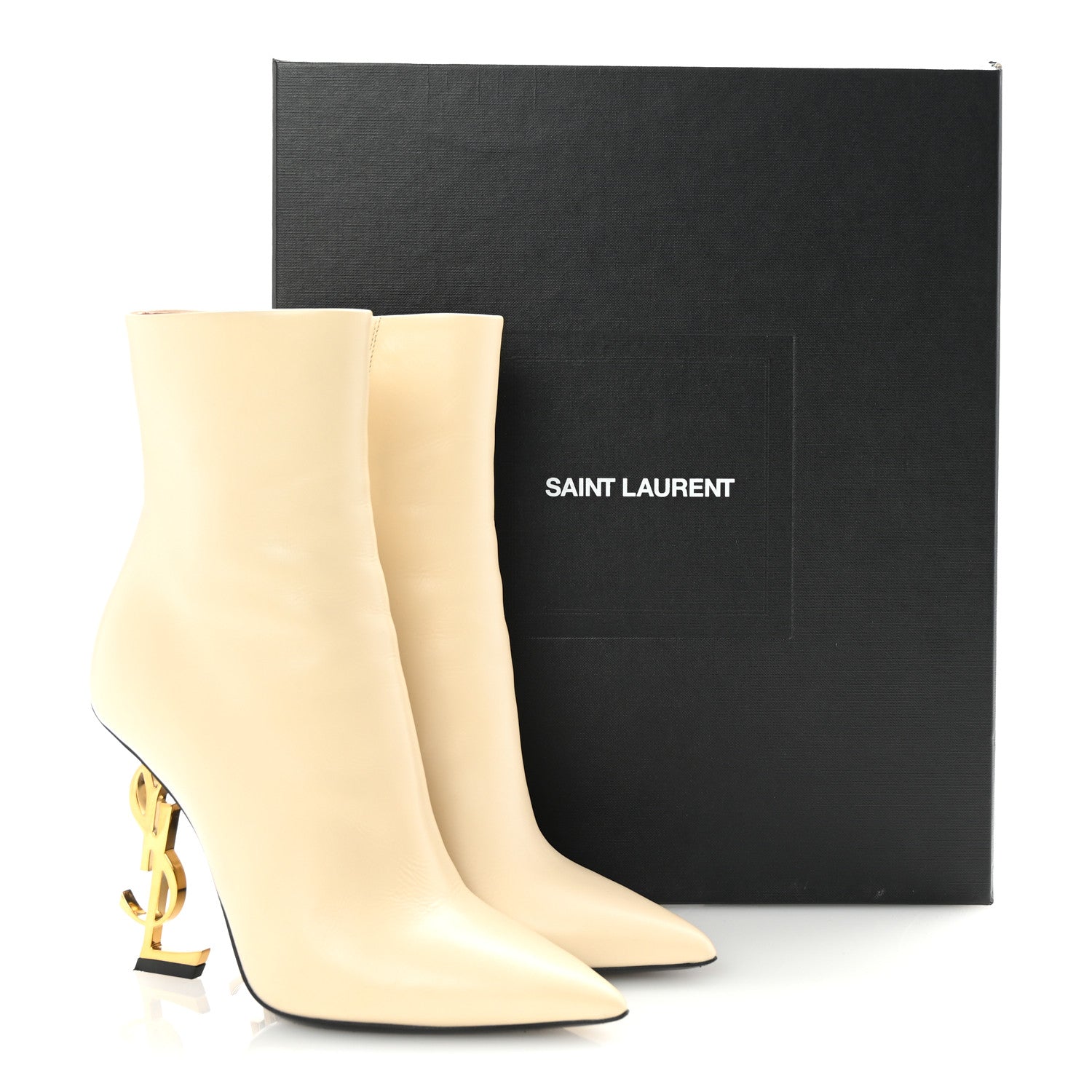 Saint Laurent Calfskin Opyum 110 Ankle Boots 37.5 Real Beige 10 of 10