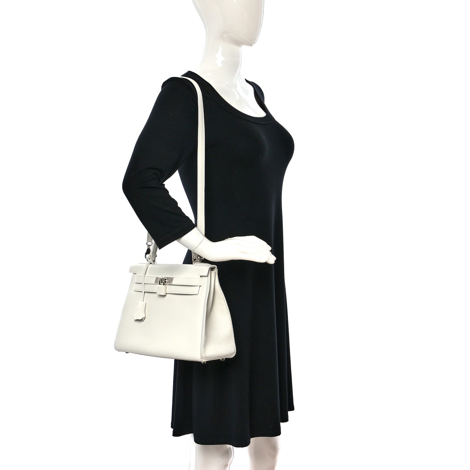 Hermes Taurillon Clemence Kelly Retourne 28 New White 2 of 10