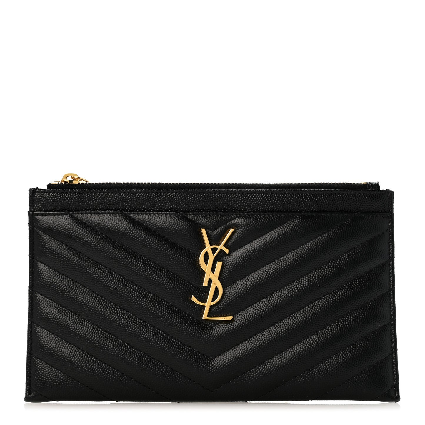 Grain De Poudre Chevron Monogram Bill Pouch Black Black