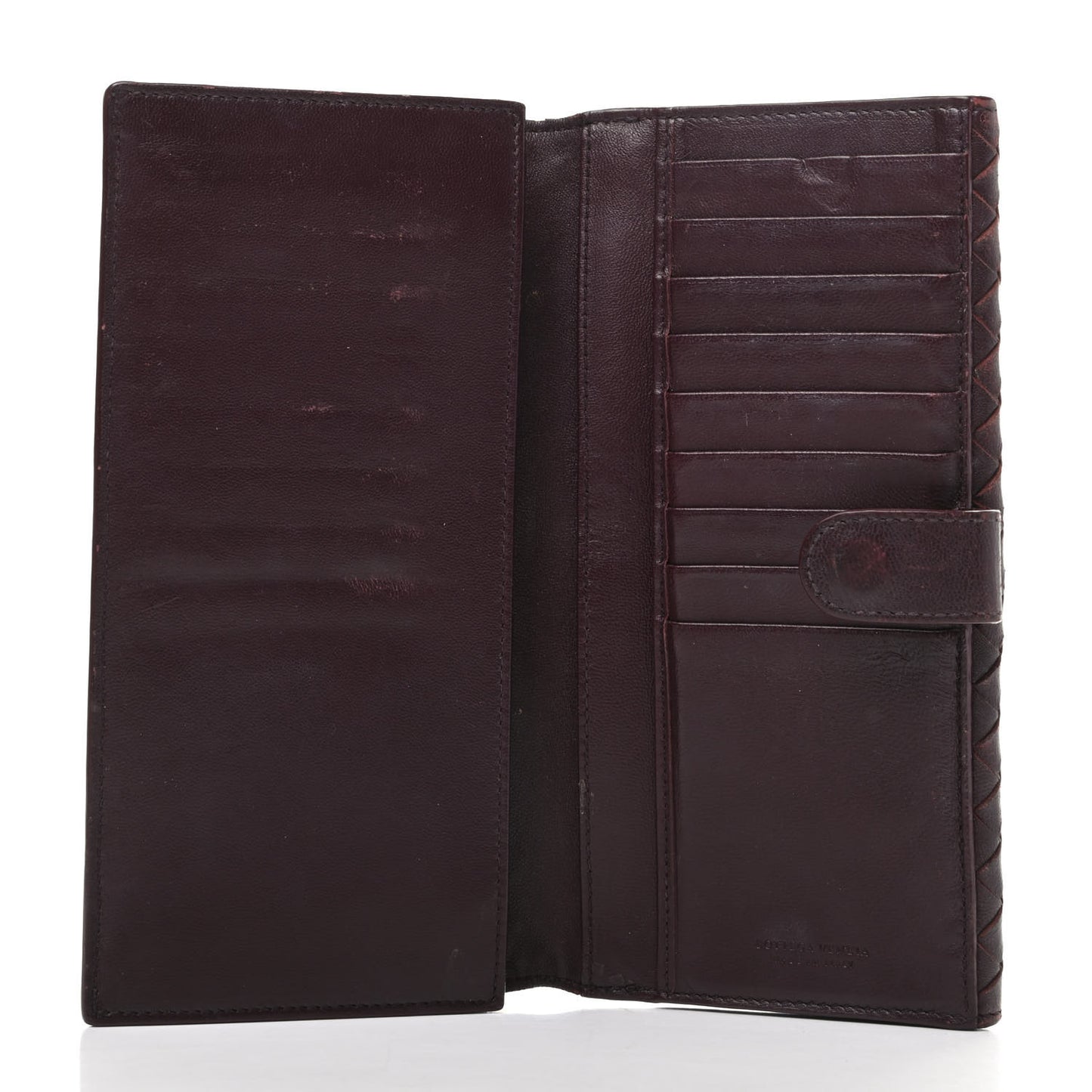 Nappa Intrecciato Continental Snap Wallet Ebano