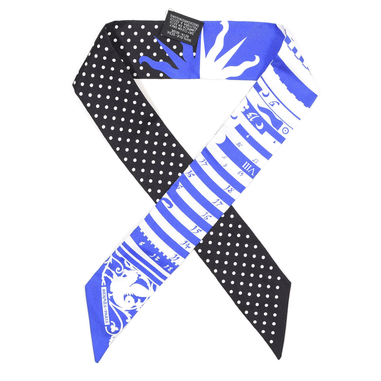 Silk Astrologie a Pois Twilly Bleu Royal Black White