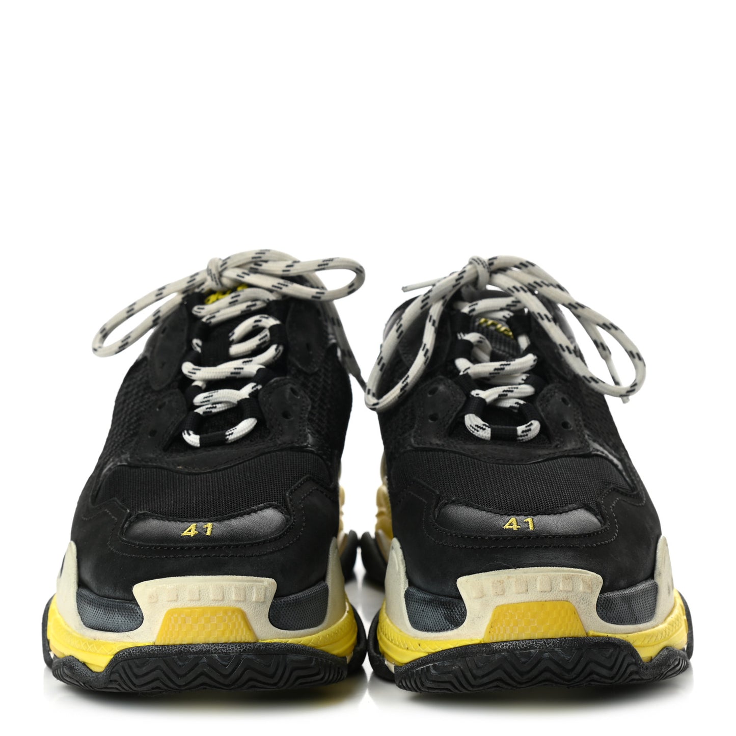 Fabric Mesh Womens Triple S Sneakers 41 Black Yellow