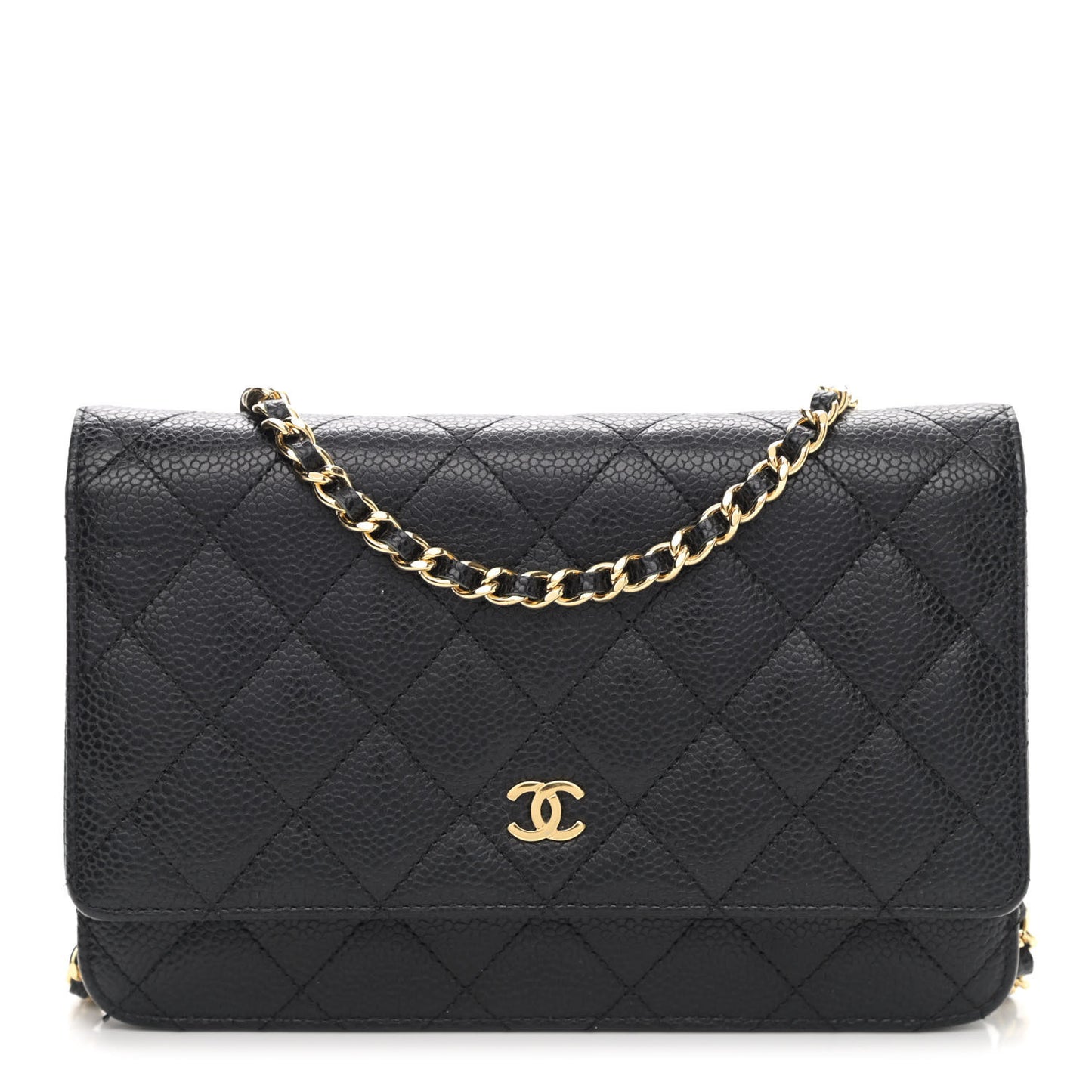 Caviar Quilted Wallet On Chain WOC Black
