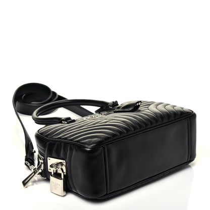 Prada Soft Calfskin Impunture Diagramme Top Handle Crossbody Bag Black 5 of 11