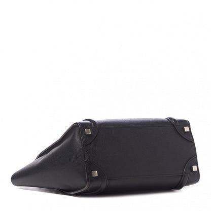 Celine Drummed Calfskin Micro Luggage Black 4 of 10