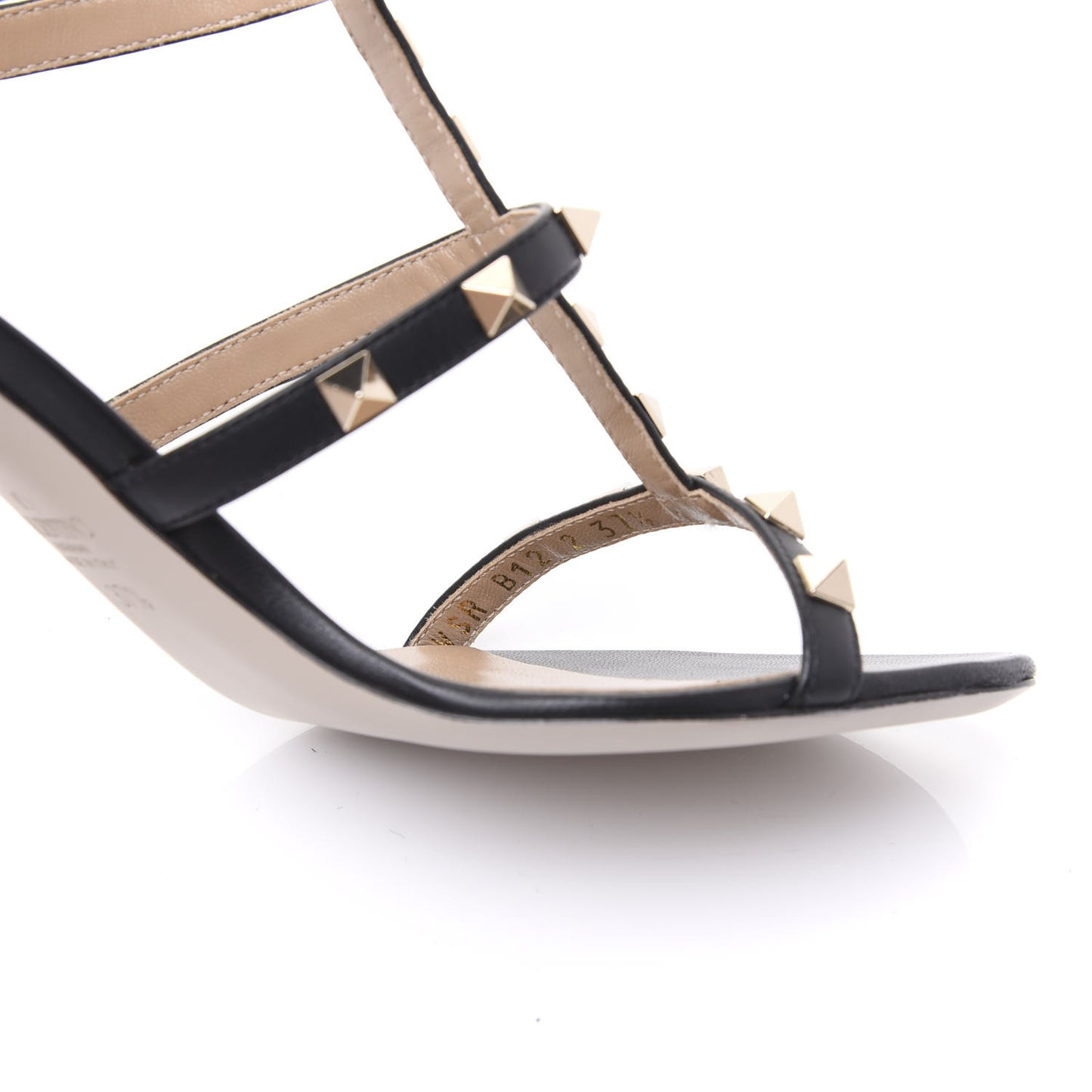 Nappa Rockstud Gladiator 70mm Sandals 37.5 Black