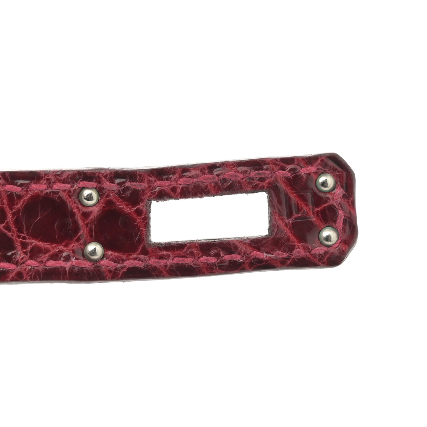 Shiny Niloticus Crocodile Kelly Pochette Rouge Vif